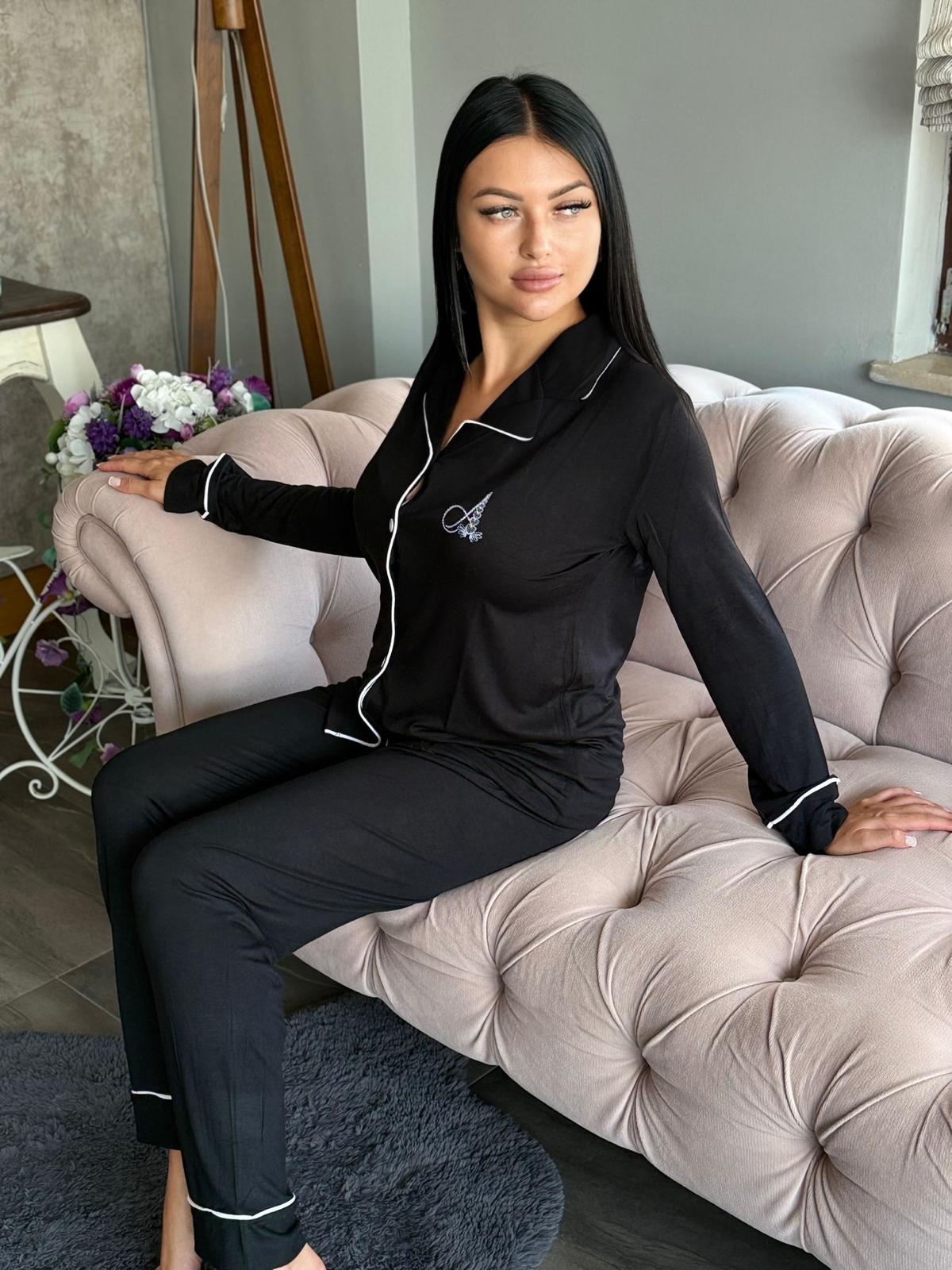 Casual Chic / Bamboo Uzun Kollu Pijama Takımı - Görsel 4