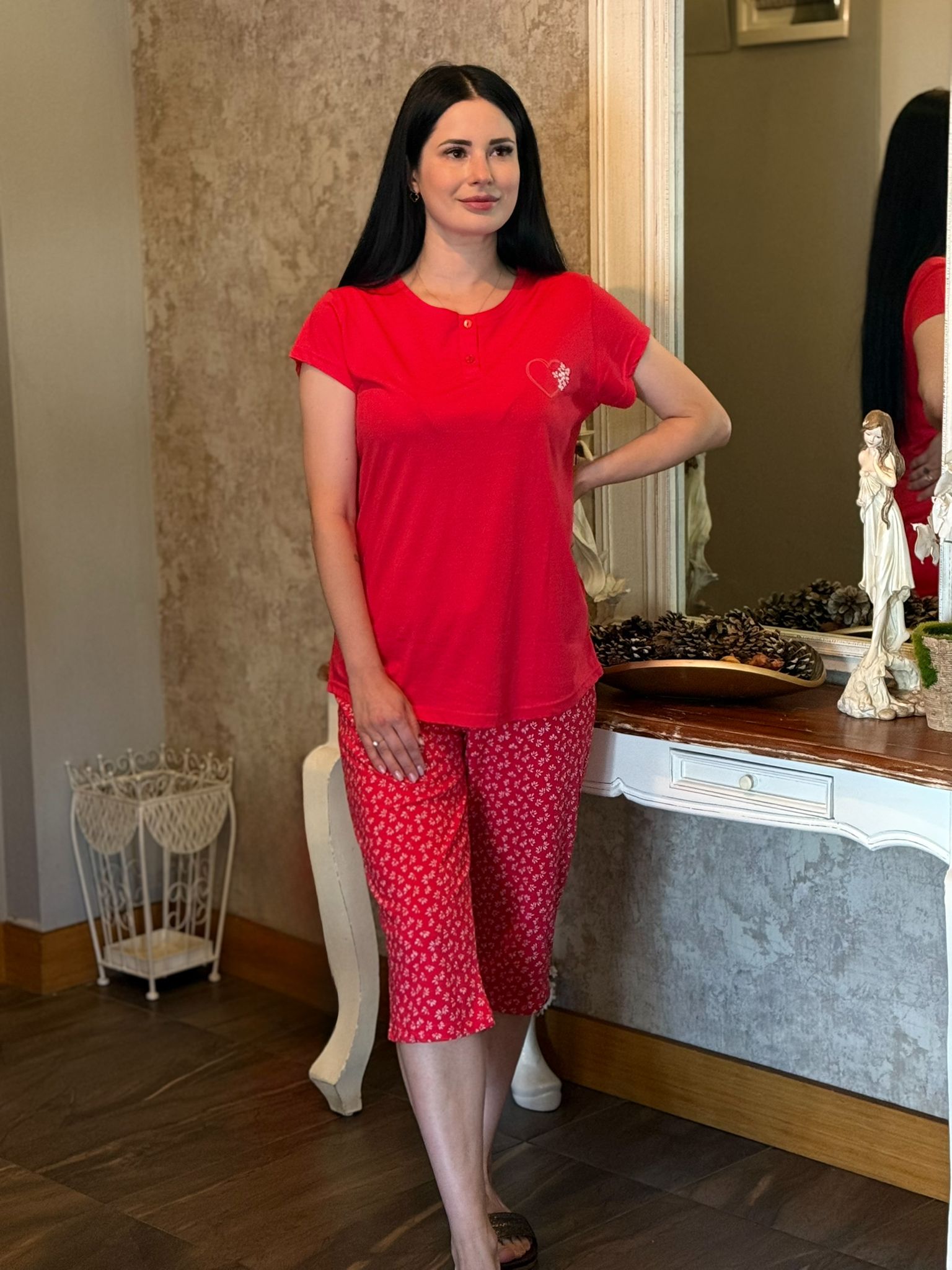 Nefes Alan, Yumuşak Kapri Pijama Takımı – Modal Kumaş