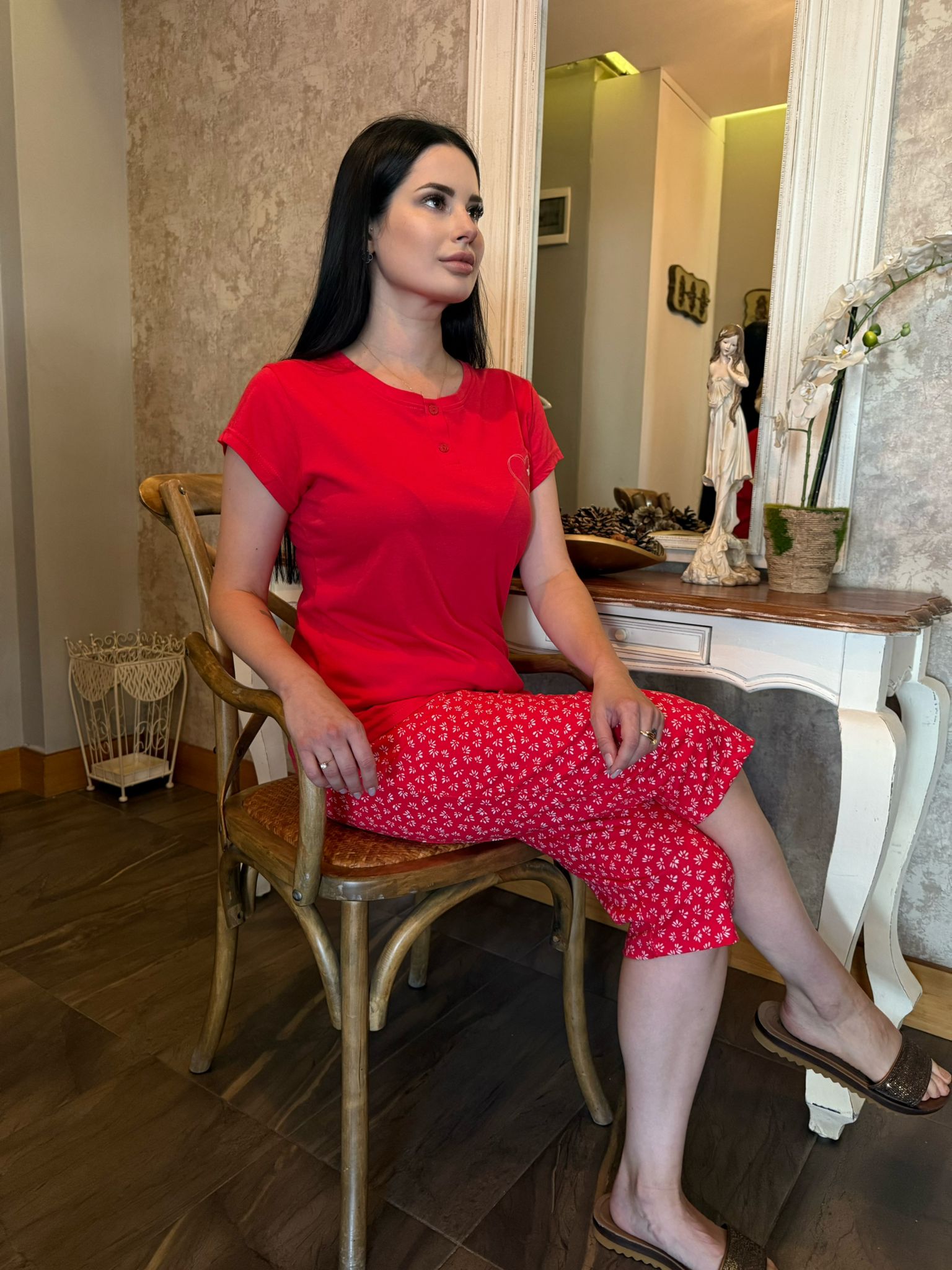 Nefes Alan, Yumuşak Kapri Pijama Takımı – Modal Kumaş - Görsel 5