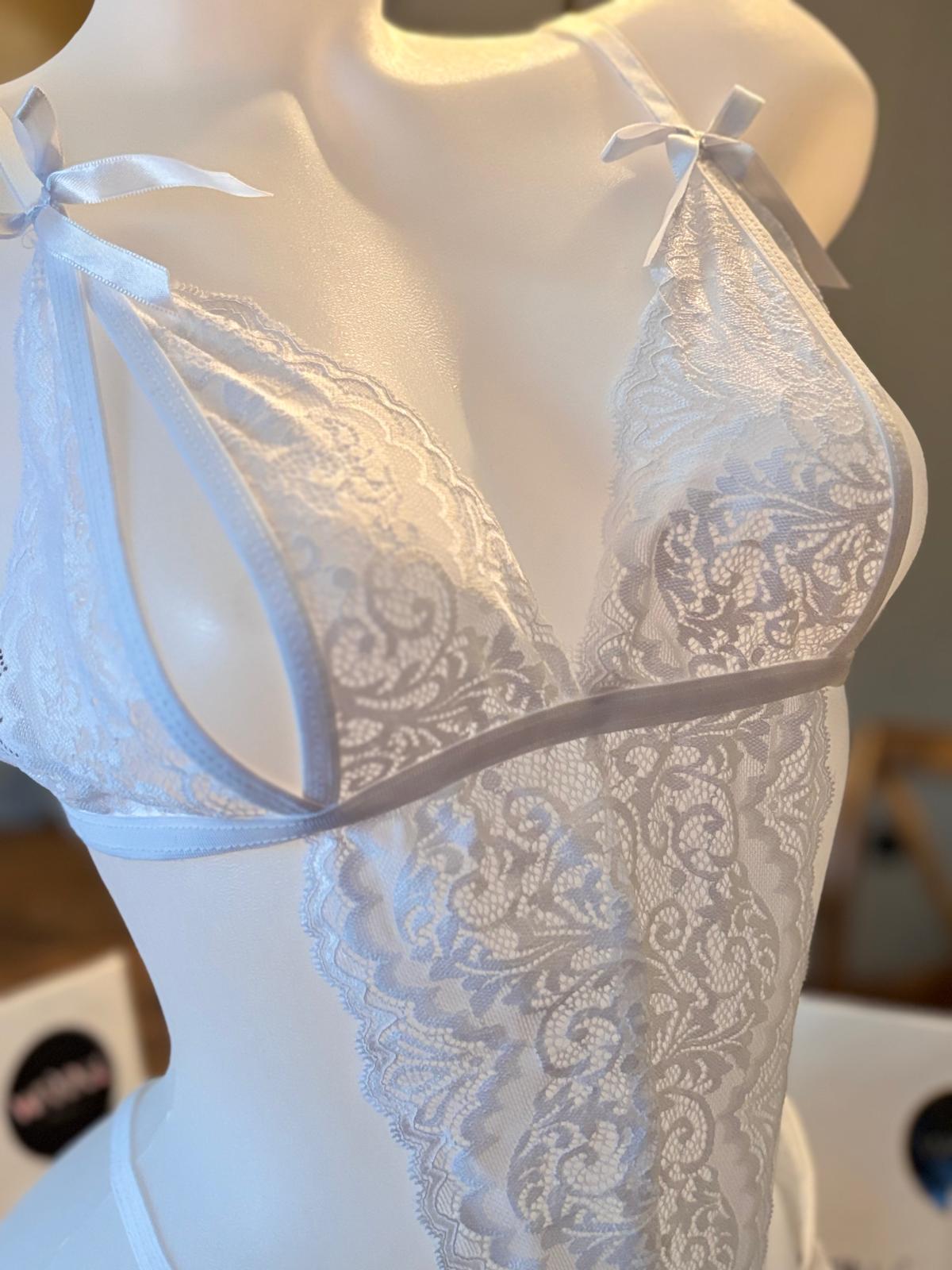 Touch Me - Fantezi Özel Tasarım Dantelli Beyaz Gecelik - Görsel 3